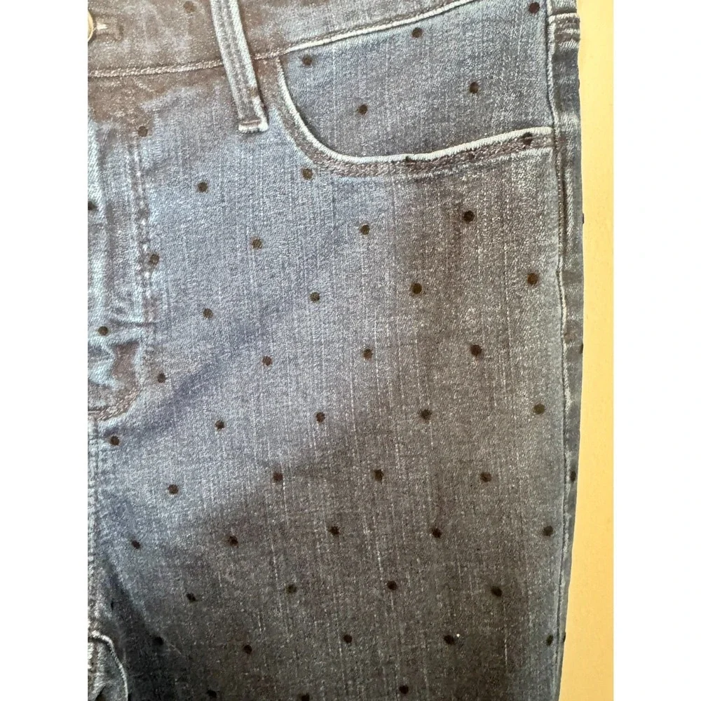 Talbots Polka Dot Jeggings High Rise‎ Stretch Ankle Dark Wash Size 8